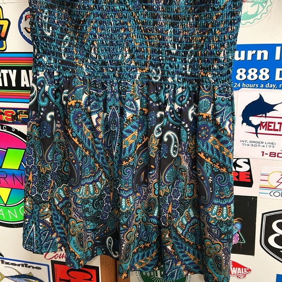 veronica m. Women’s 70’s Dress Paisley Mini Stretch Boho Dress Size S - Picture 4 of 4